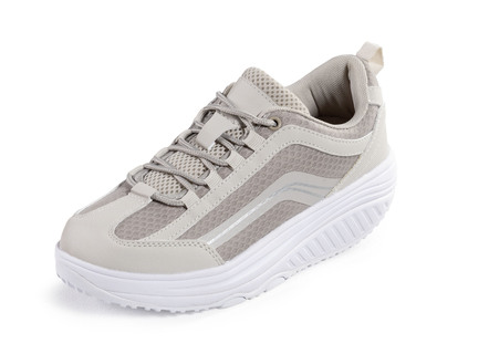 Slipper & Schnürschuhe - Aerosoft-Walker-Schnürschuhe mit auswechselbarer Weichschaum-Einlegesohle, in Größe 037 bis 045, in Farbe MARINE – Farbe BEIGE – Ansicht 