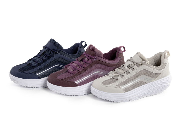 Slipper & Schnürschuhe - Aerosoft-Walker-Schnürschuhe mit auswechselbarer Weichschaum-Einlegesohle, in Größe 037 bis 045, in Farbe MARINE Ansicht 2