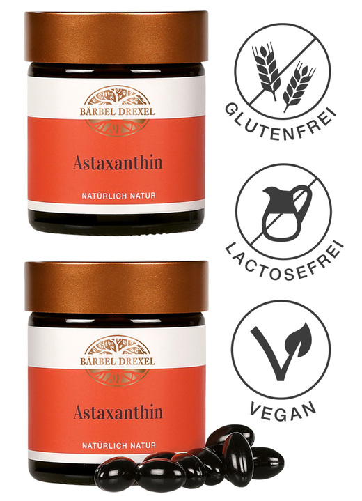 Nahrungsergänzung - Astaxanthin Kapseln, 80 Stück, in Farbe