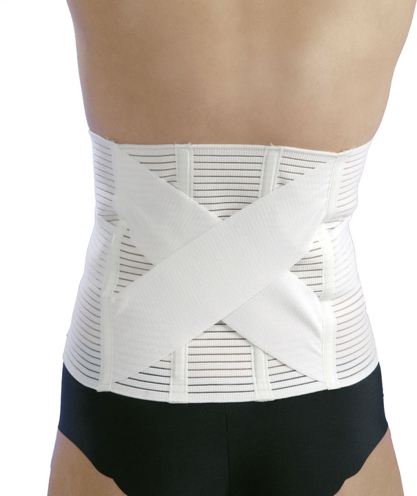 Bandagen - Orthopädischer Bauch- und Rückenstützgürtel mit Outlast, in Größe 001 bis 002, in Farbe WEISS Ansicht 1