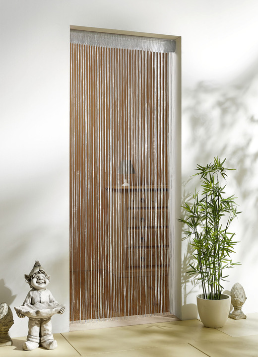 Sichtschutz und Sonnenschutz - Fadenvorhang mit Stangendurchzug, in Farbe SILBER