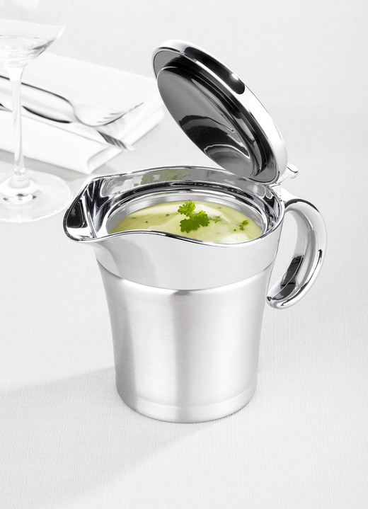 Schüsseln & Behälter - Thermo-Sauciere aus Edelstahl mit Deckel, in Farbe EDELSTAHL Ansicht 2