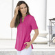 Tuniken - Shirt-Tunika mit Schlingenknopfleiste – Farbe PINK Tuniken - Shirt-Tunika mit Schlingenknopfleiste, in Größe 036 bis 054, in Farbe KORALLE