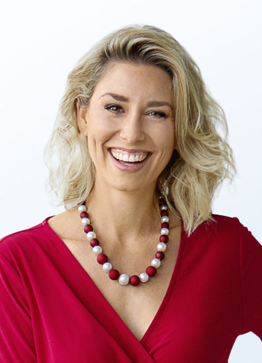 Damen-Modeschmuck - Rot-weiße Kugelkette, in Farbe ROT-WEISS Ansicht 1