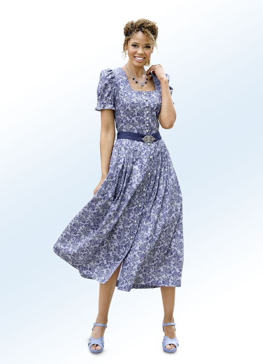 - Landhauskleid mit Schmuckknopfleiste, in Größe 018 bis 054, in Farbe EISBLAU-LILA