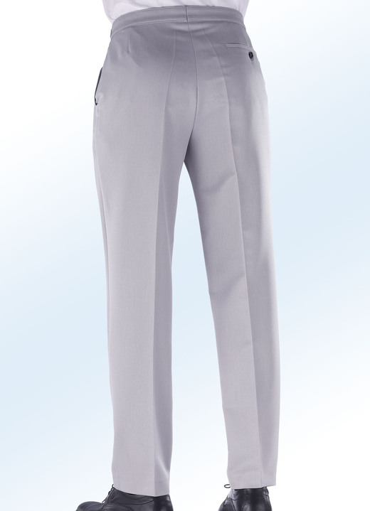 Herrenmode - Tragangenehme Bundverstellerhose mit Seitentaschen, in Größe 025 bis 060, in Farbe HELLGRAU MELIERT Ansicht 2