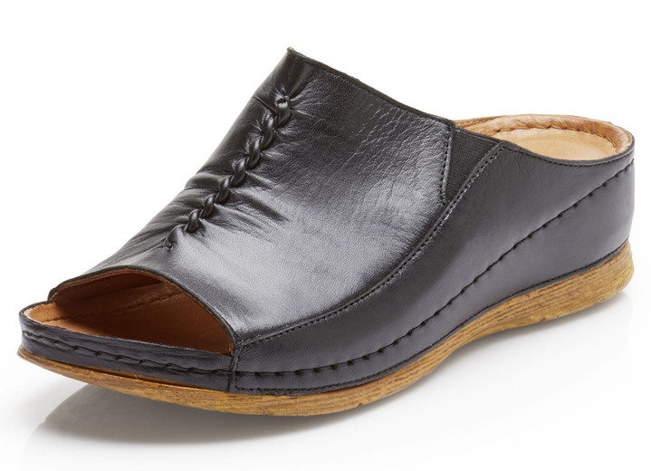 Komfortschuhe - Gemini Pantolette mit seitlichen Gummizügen, in Größe 036 bis 042, in Farbe HELLBLAU Ansicht 5