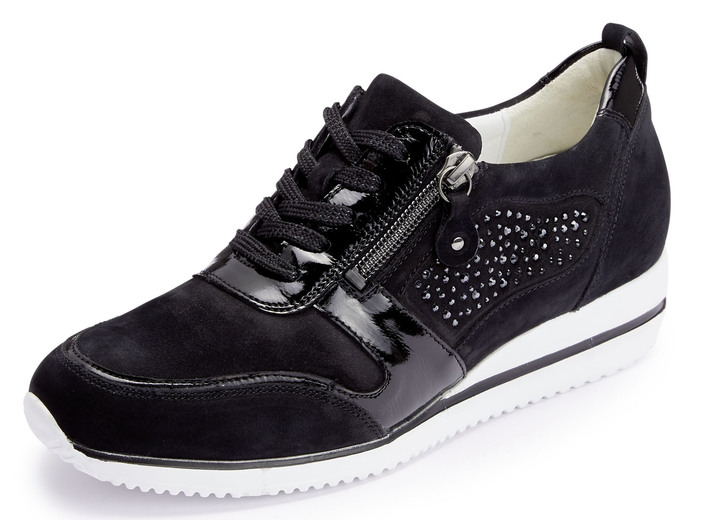 Komfortschuhe - Waldläufer, bequeme Damen-Schnürschuhe, Weite H, mit herausnehmbarem Fußbett, in Größe 3 1/2 bis 8, in Farbe SCHWARZ Ansicht 1
