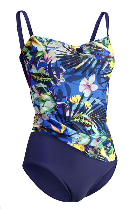 Bademode - Laurina Tankini in Bandeauform mit verstell- und abnehmbaren Trägern, in Größe 036 bis 052, in Cup B, in Farbe MARINE-BUNT Ansicht 4