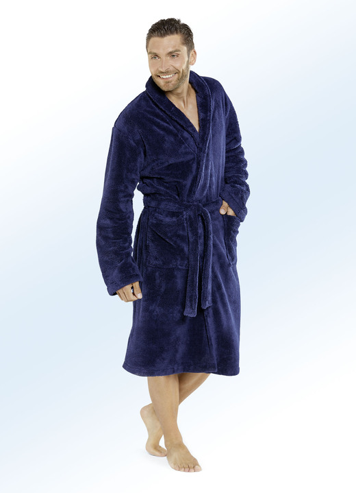 Bademäntel - Bademantel für Damen und Herren Ansicht 3 Bademäntel - Bademantel für Damen und Herren, in Größe 3XL (D=56/58 H=64/66) bis XXL (D=52/54 H=60/62), in Farbe SCHWARZ Ansicht 3