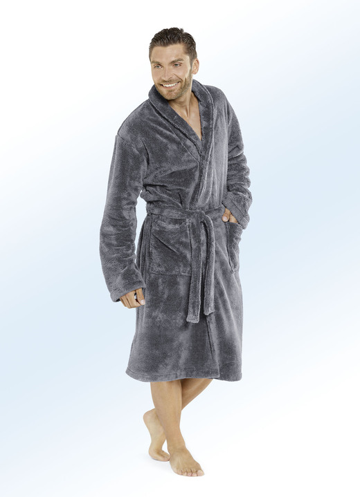 Bademäntel - Bademantel für Damen und Herren Ansicht 5 Bademäntel - Bademantel für Damen und Herren, in Größe 3XL (D=56/58 H=64/66) bis XXL (D=52/54 H=60/62), in Farbe SCHWARZ Ansicht 5