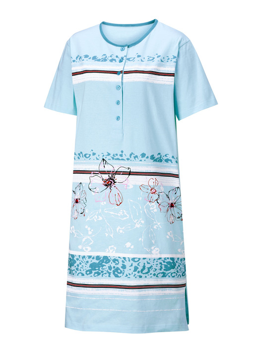 Nachthemden - Zweierpack Nachthemden mit platziertem Druck vorne, in Größe 036 bis 052, in Farbe 1X BLEU, 1X APRICOT Ansicht 6