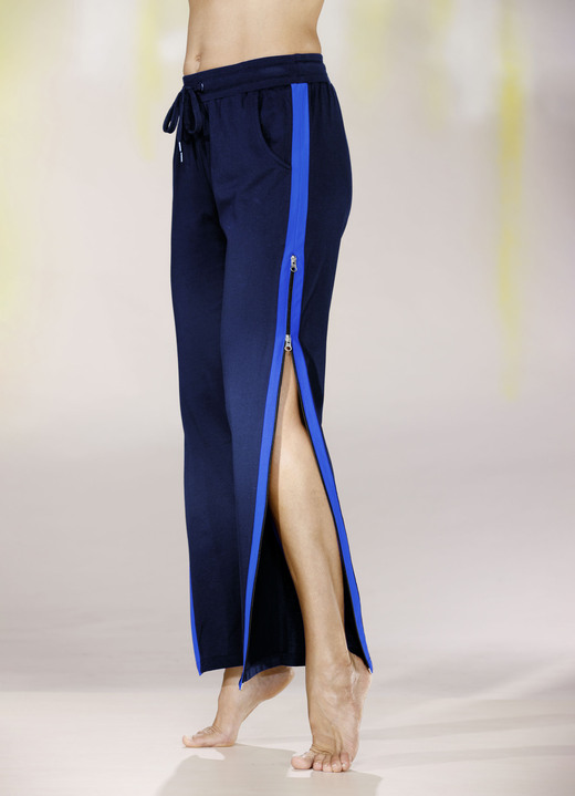 Schlafanzüge & Shortys - Zweierpack Schlaf- und Freizeithosen mit 2-Wege-Reißverschluss, in Größe 036 bis 056, in Farbe 1X SCHWARZ, 1X GRAU MELIERT Ansicht 4