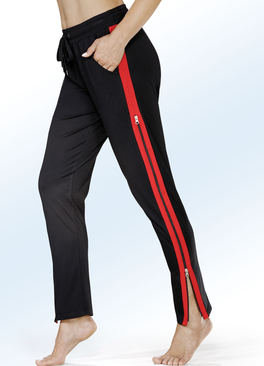 Schlafanzüge & Shortys - Zweierpack Schlaf- und Freizeithosen mit 2-Wege-Reißverschluss, in Größe 036 bis 056, in Farbe 1X MARINE, 1X ANTHRAZIT MELIERT Ansicht 4