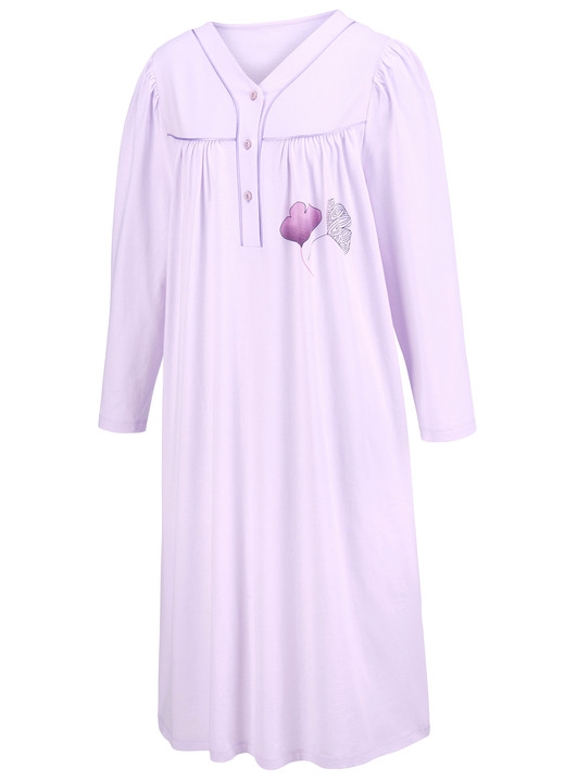 Nachthemden - Zweierpack Nachthemden, 3/4 -langen Ärmeln mit Knopfleiste, in Größe 038 bis 060, in Farbe 1X BLEU-BUNT, 1X BLEU Ansicht 9