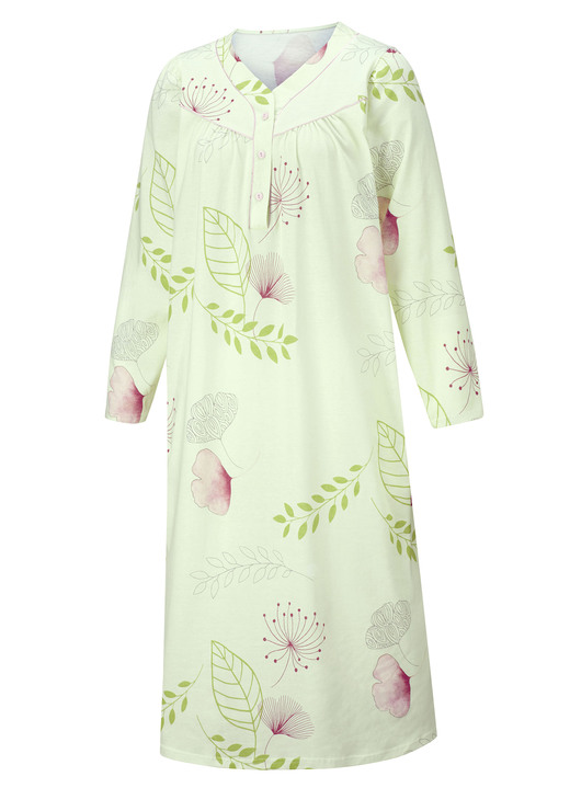 Nachthemden - Zweierpack Nachthemden, 3/4 -langen Ärmeln mit Knopfleiste, in Größe 038 bis 060, in Farbe 1X ZARTFLIEDER-BUNT, 1X ZARTFLIEDER Ansicht 13