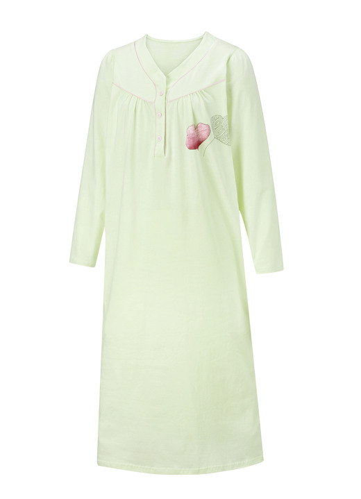 Nachthemden - Zweierpack Nachthemden, 3/4 -langen Ärmeln mit Knopfleiste, in Größe 038 bis 060, in Farbe 1X ZARTFLIEDER-BUNT, 1X ZARTFLIEDER Ansicht 14