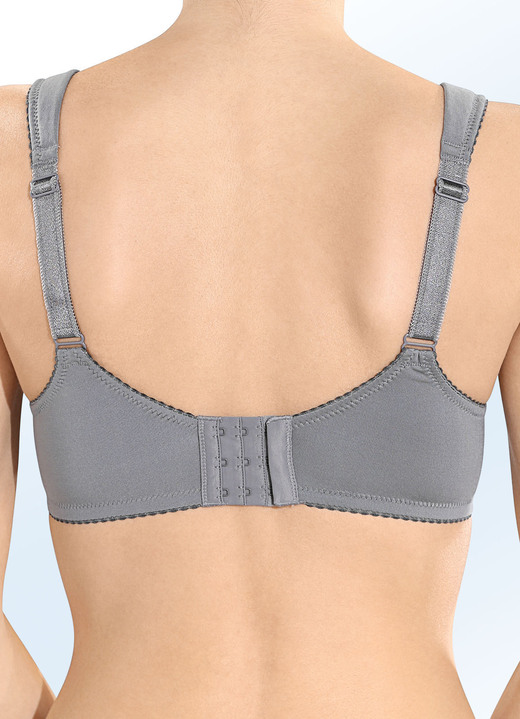 Bügel-BH - Viania Zweierpack Bügel-BH mit Elastikspitze, in Größe 080 bis 100, in Cup C, in Farbe GRAFIT Ansicht 3