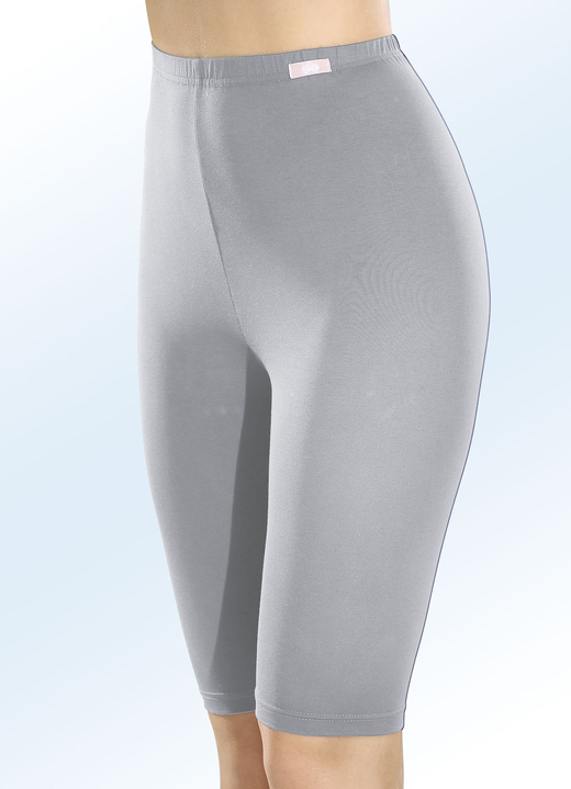 Leggings - Zweierpack Radlerhosen mit Dehnbund Ansicht 5 Leggings - Zweierpack Radlerhosen mit Dehnbund, in Größe 036 bis 052, in Farbe 1X MARINE, 1X GRAU MELIERT Ansicht 5
