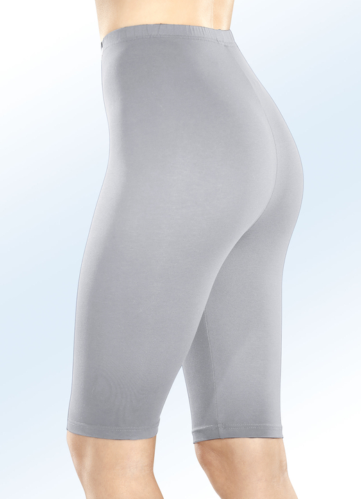 Leggings - Zweierpack Radlerhosen mit Dehnbund Ansicht 4 Leggings - Zweierpack Radlerhosen mit Dehnbund, in Größe 036 bis 052, in Farbe 1X MARINE, 1X GRAU MELIERT Ansicht 4