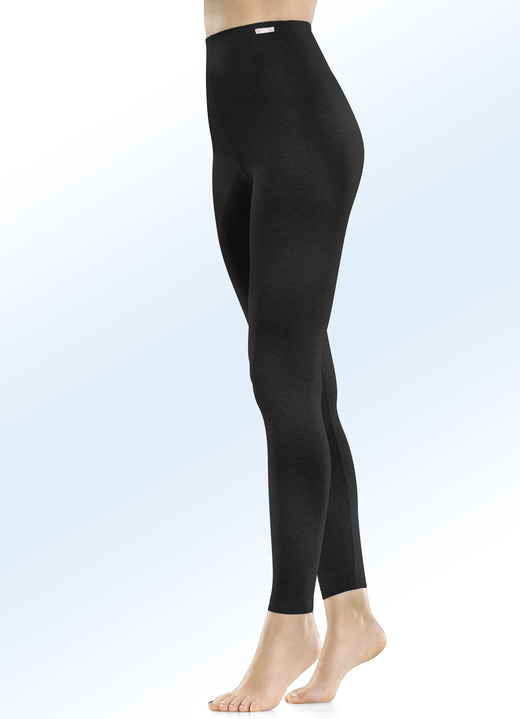 Leggings - Zweierpack Leggings mit BIO-Baumwolle, in Größe 036 bis 054, in Farbe 1X GRAU MELIERT, 1X MARINE Ansicht 6