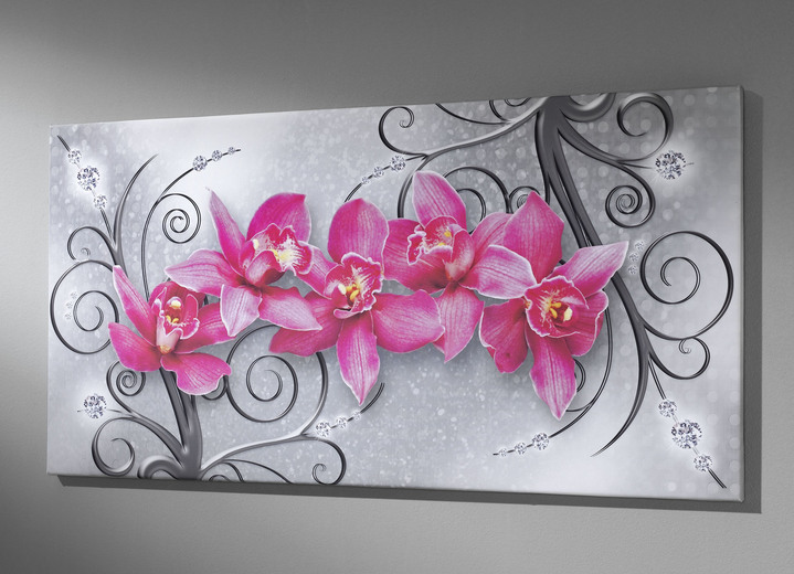 Blumen - Bild mit dem Titel Orchideen, in Farbe ROSA-SILBER Ansicht 1