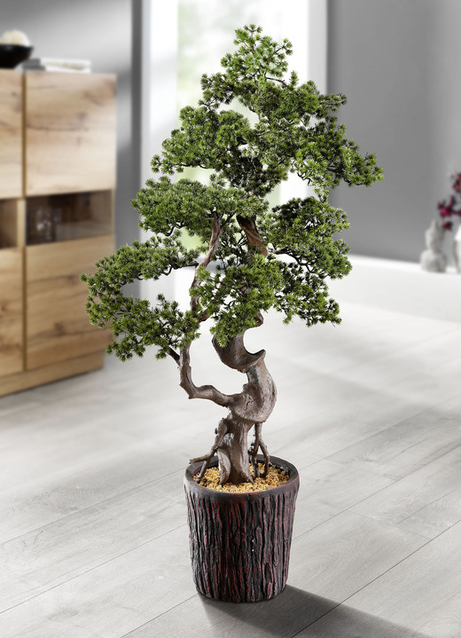 Kunst- & Textilpflanzen - Lärchen-Bonsai im Magnesiatopf, in Farbe GRÜN-BRAUN