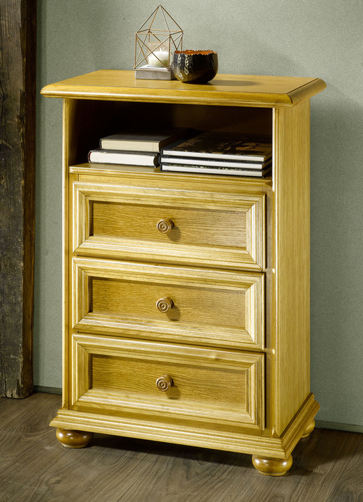 Sideboards & Kommoden - Kommodenserie aus teilmassivem Holz mit Echtholzfurnier, in Farbe EICHE-RUSTIKAL, in Ausführung Schubladenkommode Ansicht 1
