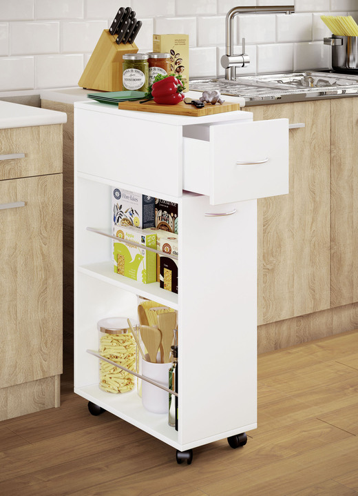 Küchenmöbel - Praktischer Nischenwagen, in Farbe WEISS, in Ausführung Nischenwagen ohne Schublade Ansicht 3