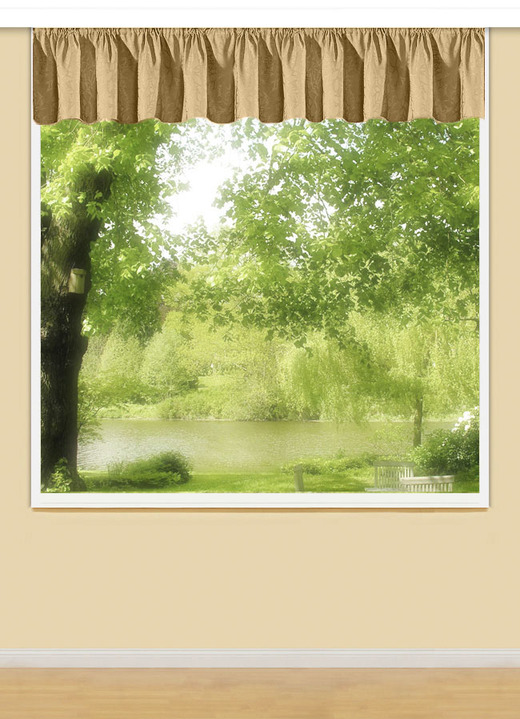 Klassisch - Querbehang mit Universalschienenband Ansicht 5 Klassisch - Querbehang mit Universalschienenband, in Größe 674 (30x300 cm) bis 691 (30x900 cm), in Farbe TERRA Ansicht 5