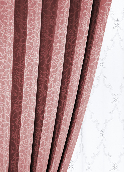 Klassisch - Übergardinen-Garnitur mit Universalschienenband, in Größe 365 (145x135 cm) bis 899 (2er-Pack Raffhalter, 70 cm), in Farbe CREME Ansicht 3