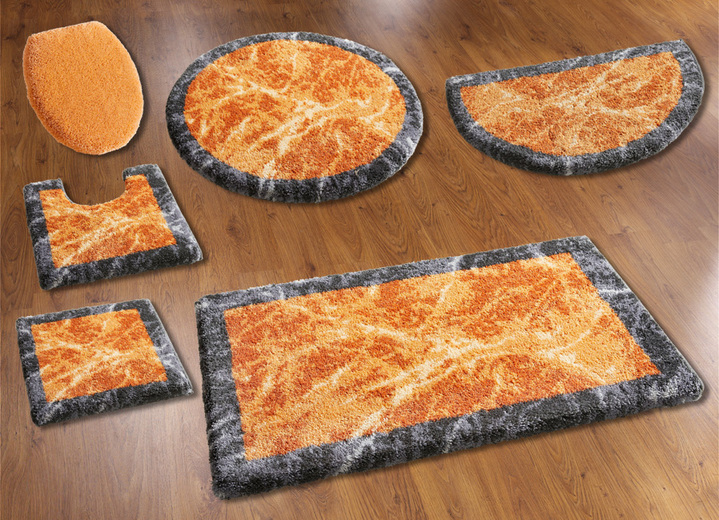 - Kuschelig weiche Badgarnitur von Grund, in Größe 100 (Vorleger halbrund, 50/ 80 cm) bis 112 (WC-Deckelbezug, 47/ 50 cm), in Farbe TERRA Ansicht 2