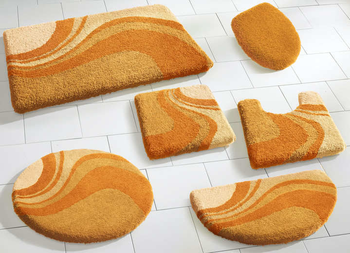 Heimtextilien - Badgarnitur von Kleine Wolke mit rutschhemmender Rückseite, in Größe 100 (Vorleger halbrund, 50/ 80 cm) bis 112 (WC-Deckelbezug, 47/ 50 cm), in Farbe BEIGE Ansicht 14