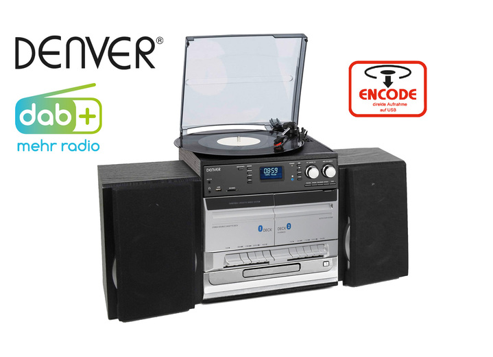 Nostalgie - Denver MRD-166 Nostalgie-Stereoanlage mit DAB+, in Farbe SCHWARZ Ansicht 1