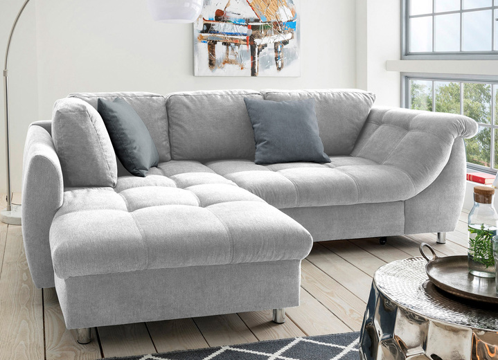 Funktions-Polstermöbel - Polsterecke mit Dekokissen Ansicht 3 Funktions-Polstermöbel - Polsterecke mit Dekokissen, in Farbe BLAU, in Ausführung mit Bettfunktion Ansicht 3