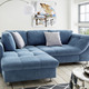 Funktions-Polstermöbel - Polsterecke mit Dekokissen – Farbe BLAU Funktions-Polstermöbel - Polsterecke mit Dekokissen, in Farbe BLAU, in Ausführung mit Bettfunktion
