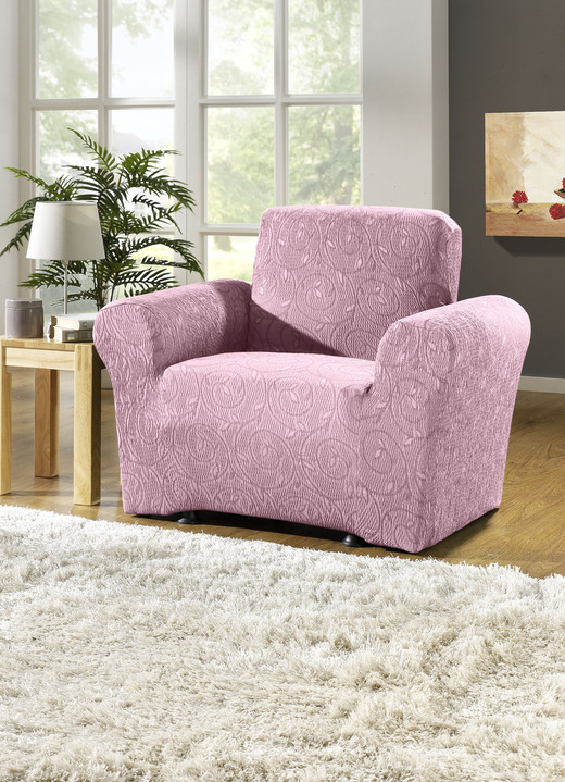 Sessel- & Sofaüberwürfe - Stretchbezüge mit optimaler Passform, in Größe 101 (Sesselbezug) bis 112 (Clubsessel-Bezug), in Farbe CREME Ansicht 6