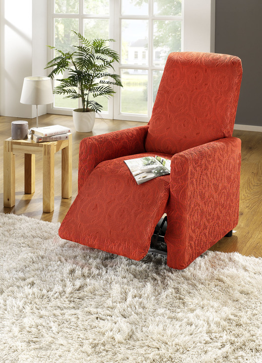 Sessel- & Sofaüberwürfe - Stretchbezüge mit optimaler Passform, in Größe 101 (Sesselbezug) bis 112 (Clubsessel-Bezug), in Farbe CREME Ansicht 10