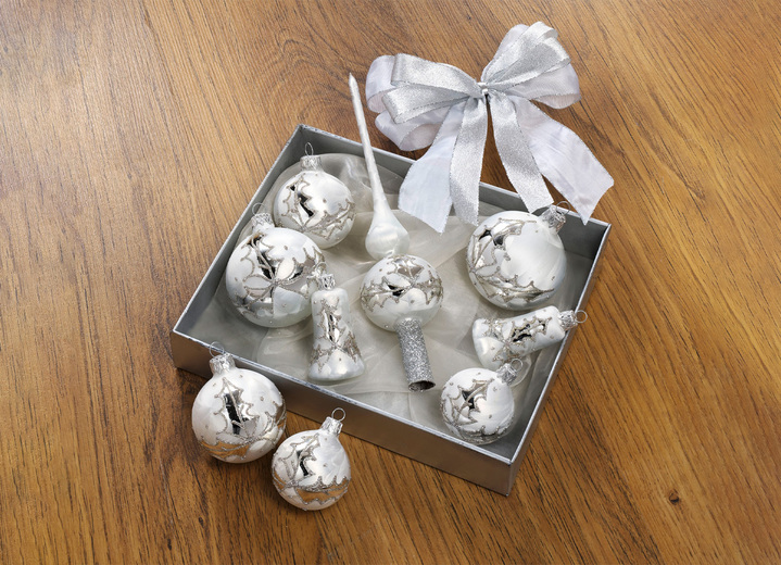 - Hochwertiger Weihnachtsbaumschmuck, in Farbe WEISS-SILBER, in Ausführung Baumschmuck, 39-teilig Ansicht 2