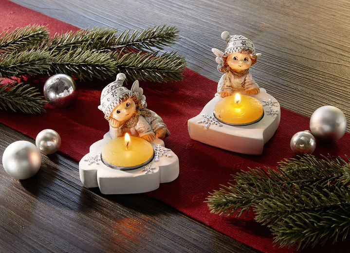 - Stimmungsvolle Teelichthalter, 2er-Set, in Farbe SILBER-WEISS