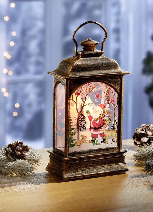 Weihnachtliche Dekorationen - Beleuchtete Laterne, in Farbe BUNT, in Ausführung Laterne mit Weihnachtsmann Ansicht 1