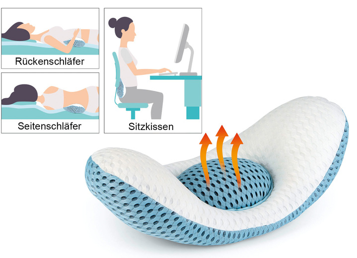 Gesunder Rücken - Lendenkissen 5-in-1 mit Wärme- und Massagefunktion, in Farbe GRAU Ansicht 1