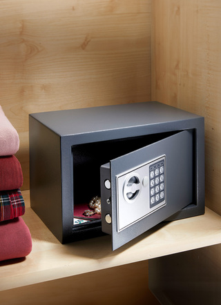 Sicherheit - Tresor aus massivem Stahl, in Farbe GRAU