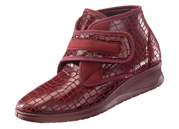 - Klett-Stiefelette in Kroko-Optik, in Größe 036 bis 042, in Farbe BORDEAUX