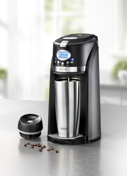 Kaffeemaschinen - Kaffeemaschine mit integriertem Mahlwerk, in Farbe SCHWARZ-SILBER