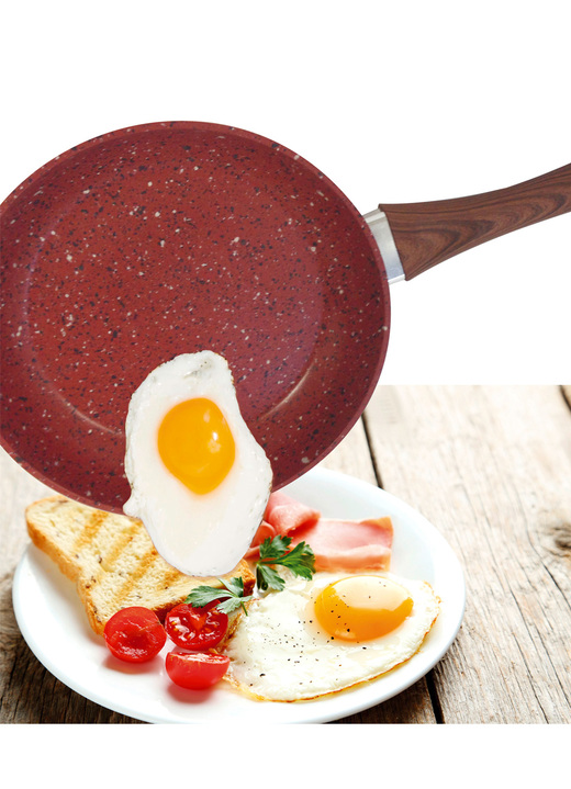 Töpfe, Pfannen & Bräter - Livington Copper & Stone Pfannen mit Antihaftbeschichtung Ansicht 2 Töpfe, Pfannen & Bräter - Livington Copper & Stone Pfannen mit Antihaftbeschichtung, in Farbe BRAUN, in Ausführung Pfanne, ø 24 cm/Höhe 4,9 cm Ansicht 2