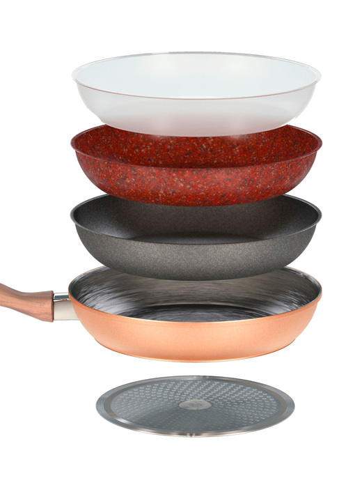 Töpfe, Pfannen & Bräter - Livington Copper & Stone Pfannen mit Antihaftbeschichtung Ansicht 3 Töpfe, Pfannen & Bräter - Livington Copper & Stone Pfannen mit Antihaftbeschichtung, in Farbe BRAUN, in Ausführung Pfanne, ø 24 cm/Höhe 4,9 cm Ansicht 3