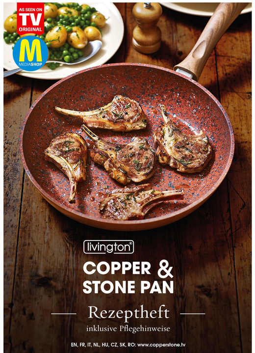 Töpfe, Pfannen & Bräter - Livington Copper & Stone Pfannen mit Antihaftbeschichtung Ansicht 4 Töpfe, Pfannen & Bräter - Livington Copper & Stone Pfannen mit Antihaftbeschichtung, in Farbe BRAUN, in Ausführung Pfanne, ø 24 cm/Höhe 4,9 cm Ansicht 4