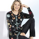- Long-Strickjacke mit Floraldessin, in Größe 038 bis 054, in Farbe SCHWARZ-MULTICOLOR – Farbe SCHWARZ-MULTICOLOR – Ansicht 1