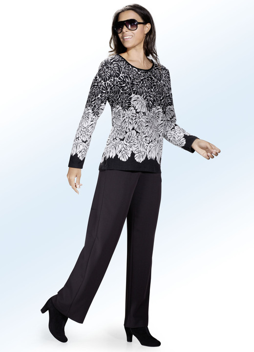 Pullover - Pullover aus weichem Material Ansicht 2 Pullover - Pullover aus weichem Material, in Größe 038 bis 052, in Farbe SCHWARZ-ECRU Ansicht 2